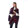 Novo estilo europeu e americano de moda geométrica cor confortável temperamento cachecol xale poncho quente